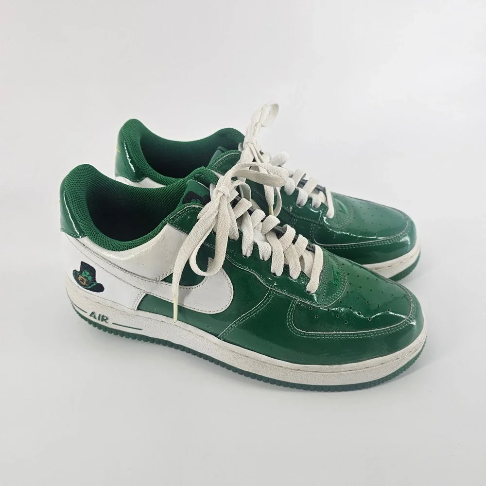 Nike Air Force 1 Mens 8 Green St. Patty Low Top Patricks Day Patent Vintage Y2K